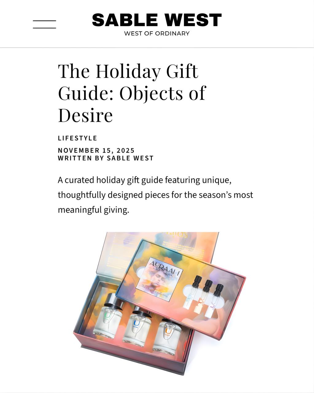 Auraah Featured as Object of Desire